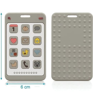 Mordedor para bebé con forma de teléfono gris - Imagen 1