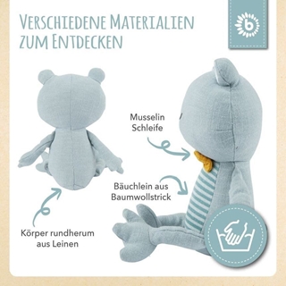 Rana de Peluche de Lino y Algodón - Imagen 2