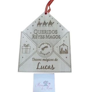 Sobre de Madera Personalizado para Papá Noel o Reyes Magos - Imagen 2